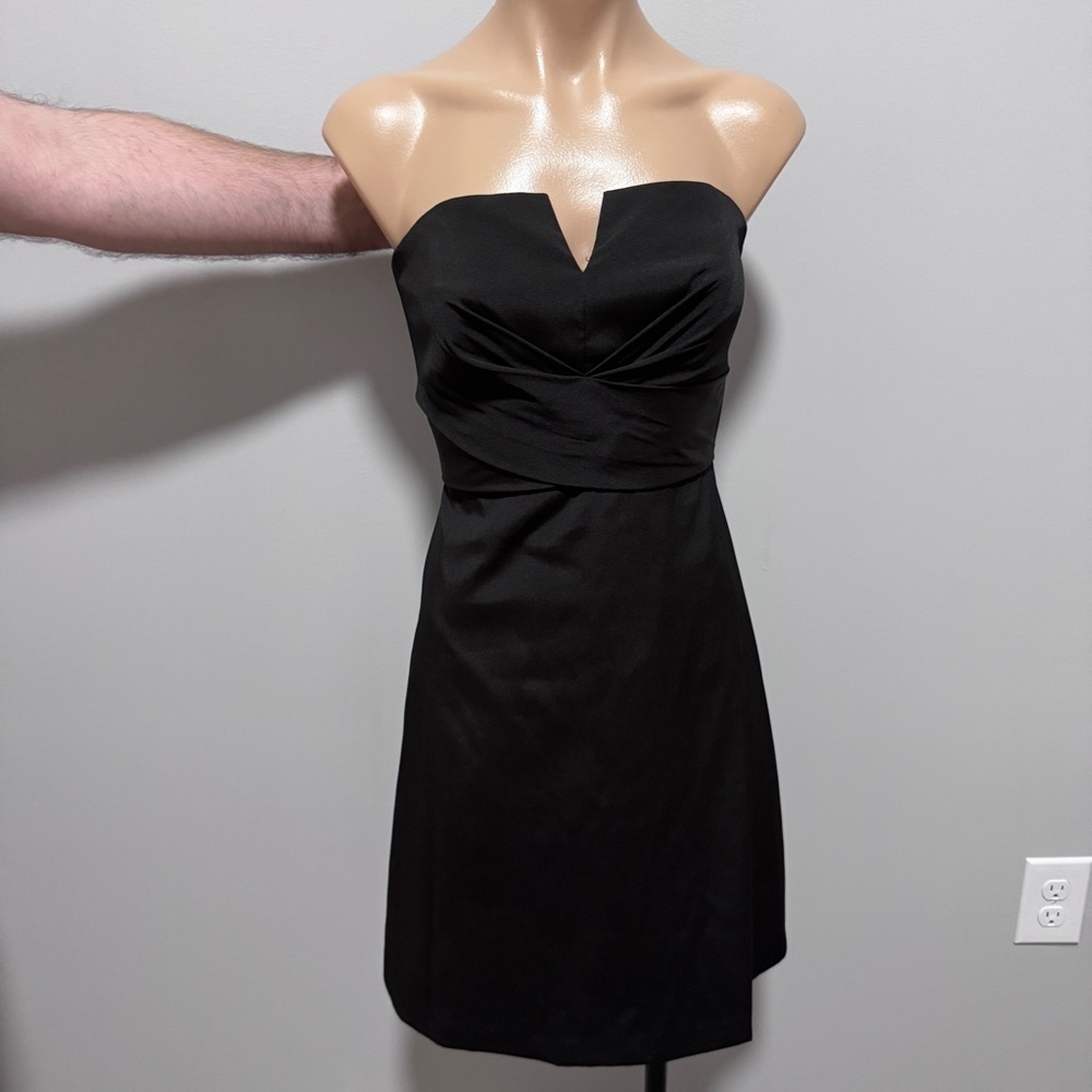 White House Black Market Black Strapless Cocktail Formal Dress 2 - Picture 2 of 5
